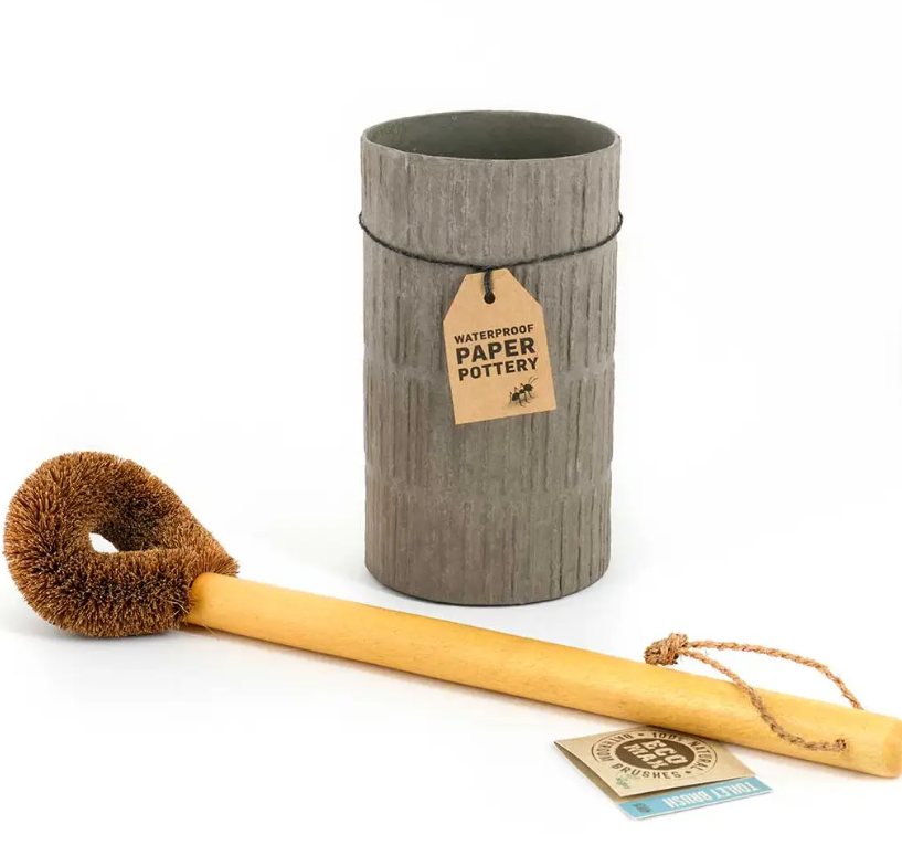 Toilet Brush & Concrete Stand - Refillable