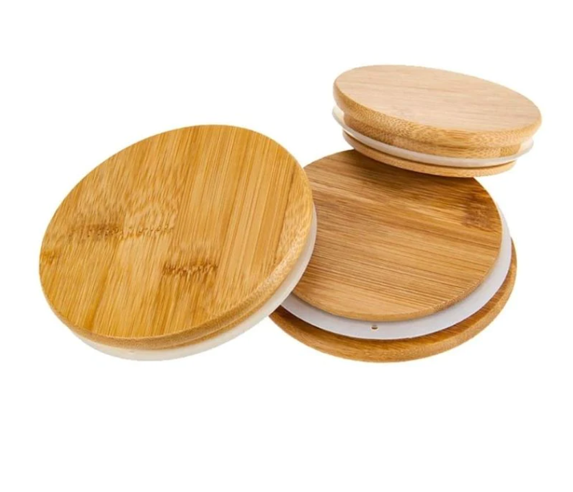 Bamboo Mason Jar - Solid Lids