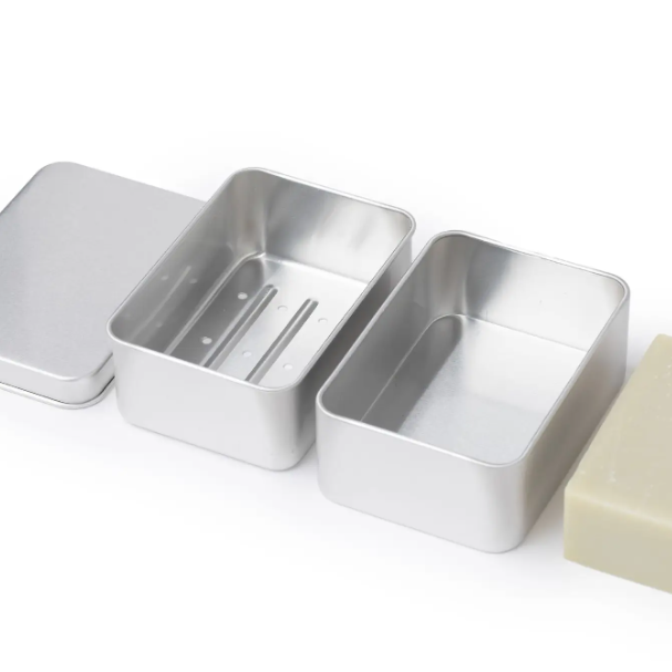 Draining Aluminum Bar Soap Travel Tin