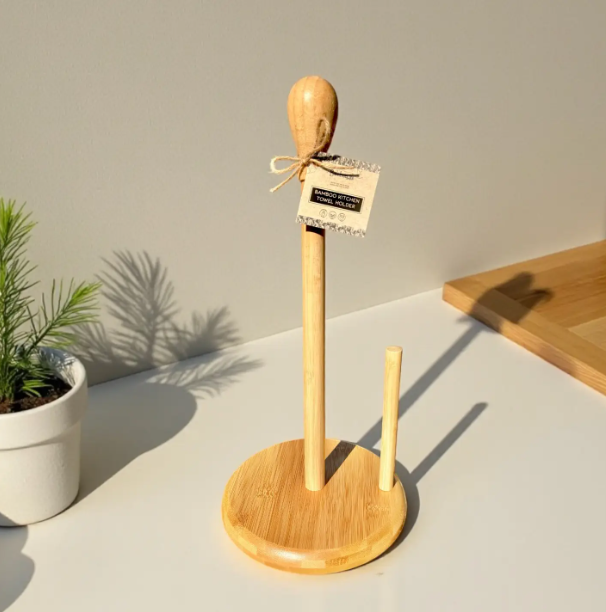 Bamboo Paper Towel Holder