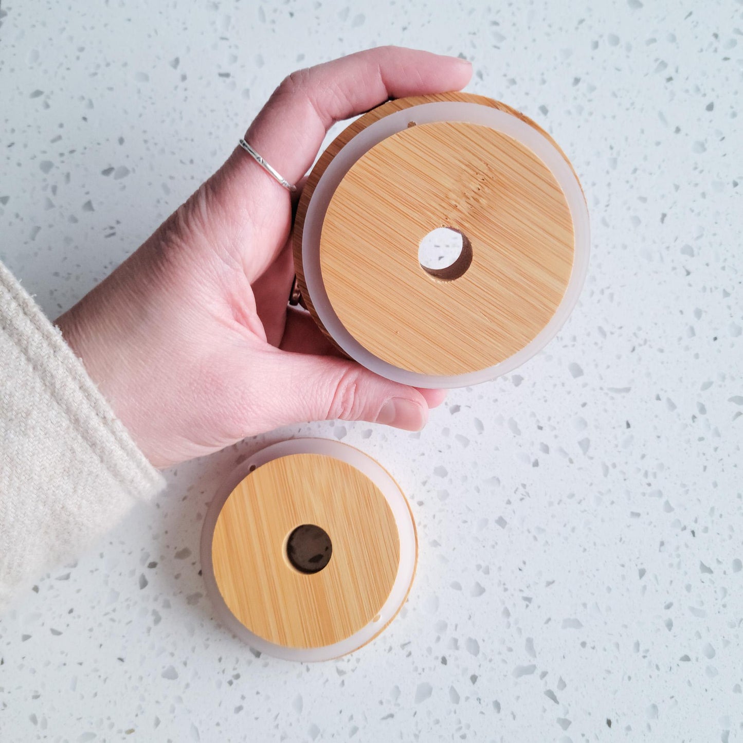 Bamboo Mason Jar Drinking Lids