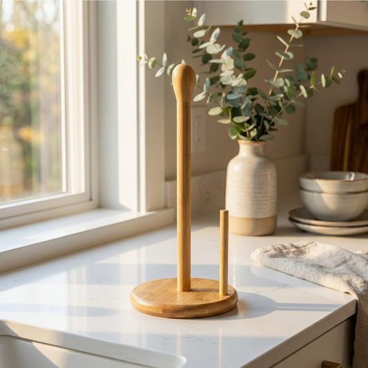 Bamboo Paper Towel Holder