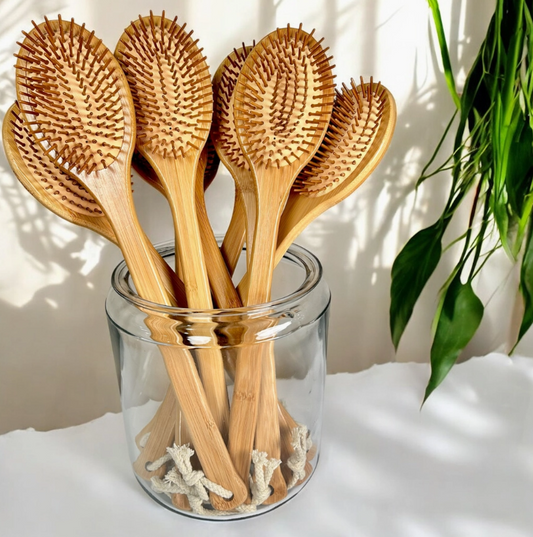 Bamboo Back Brush + Massager