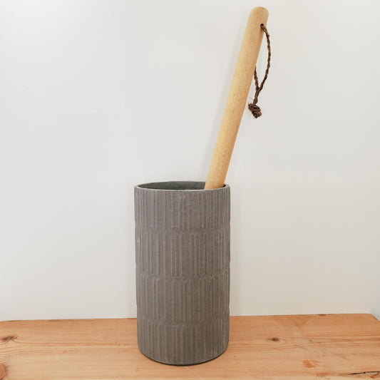 Toilet Brush & Concrete Stand - Refillable